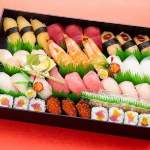 Keishun Sushi Platter with Medium Fatty Bluefin Tuna (11 varieties, 38 pieces)