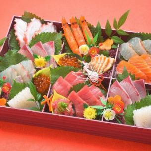 Celebration sashimi platter with medium fatty tuna