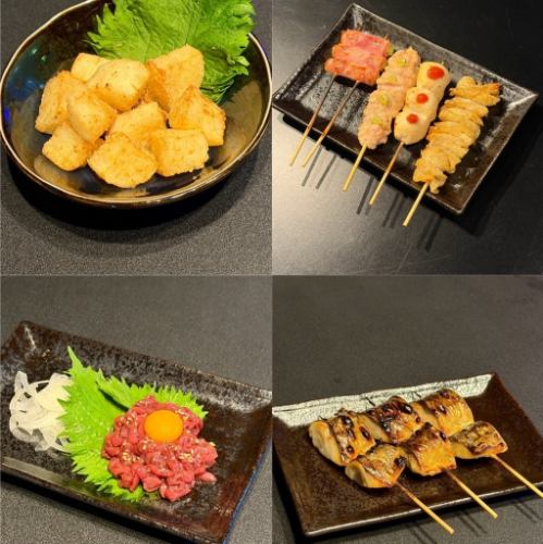 おまかせも味わえる自慢の串焼き盛り合わせ。