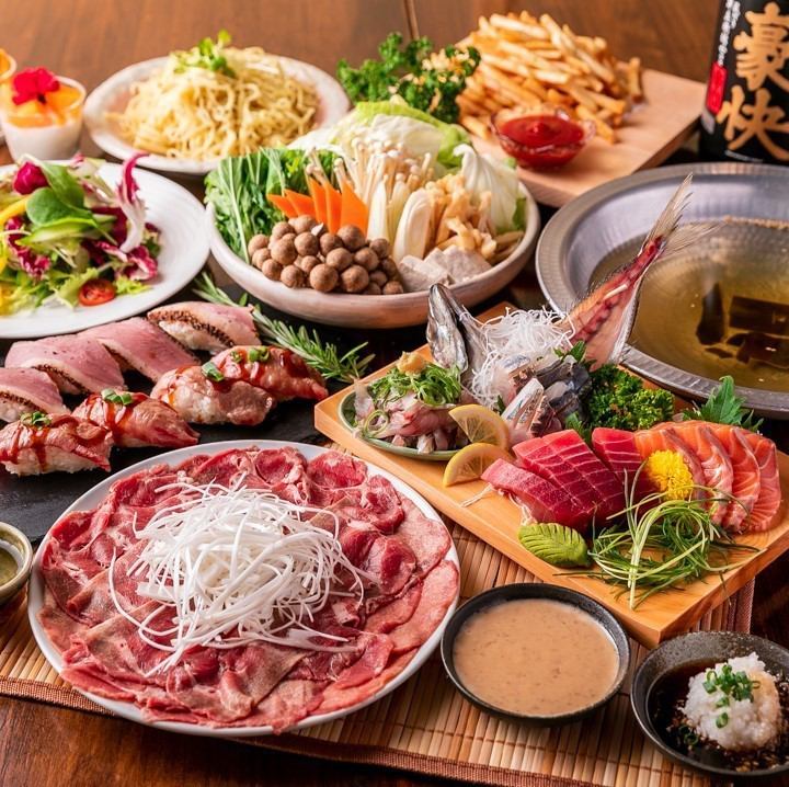 An izakaya that serves a variety of meats and sours, such as beef tongue, meat sushi, grilled free-range chicken thighs, etc.