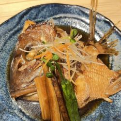 Roughly cooked sea bream