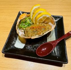 Grilled crab miso shell
