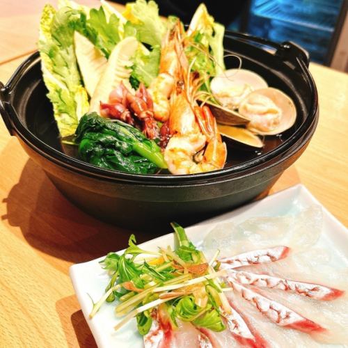 旬の食材が味わえる季節限定メニュー！【新名物】春の鯛しゃぶおでん鍋