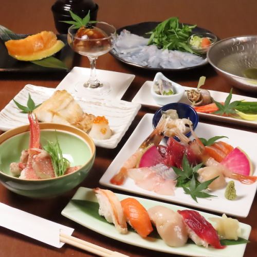 【北海道名物をコースで堪能】旬の食材を使用した自慢のコースを各種ご用意！
