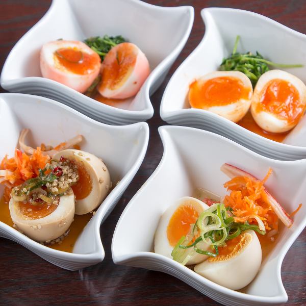 【数量限定!一番人気◎】自家製でコク深い味玉4種類を提供♪