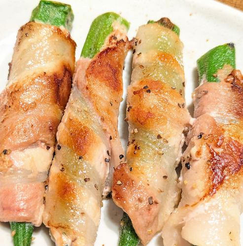 オクラの豚バラ巻き