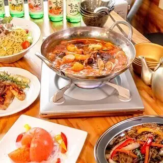 [3-hour all-you-can-drink included] ◆Korean x Chinese x Okinawa Best of Both Worlds Course◆ 7000 yen (tax included)