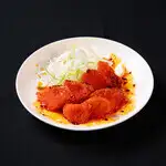 Seared mentaiko (spicy cod roe) served with chili oil