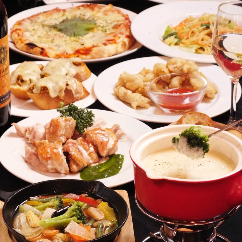 Rich hot cheese fondue 2 hours all-you-can-eat and drink \ 3480 → \ 2880 ♪