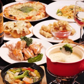 [Girls' party course] Rich cheese fondue & meat sushi, 2 hours of all-you-can-eat and drink, non-alcoholic options available