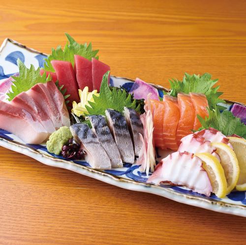 鮮魚のお造り五品盛り合わせ