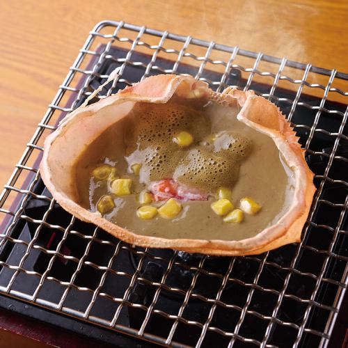 蟹味噌の甲羅焼き