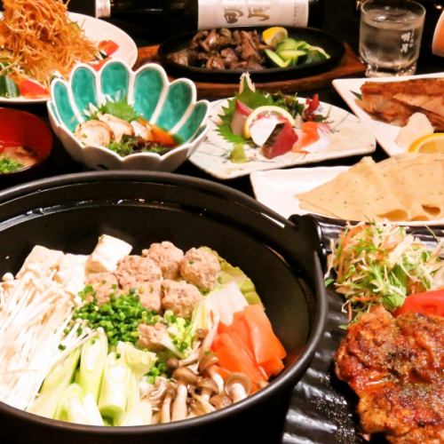 [8 dishes + 2 hours all-you-can-drink] Kaientai course! The main tuna sickle salted sansho grilled with fresh fish, local chicken, hot pot, etc. is excellent!