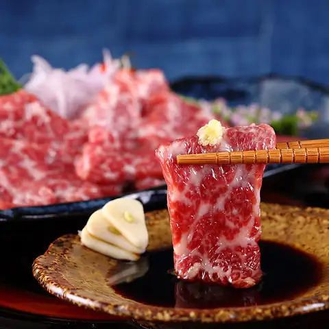 馬刺しの霜降り