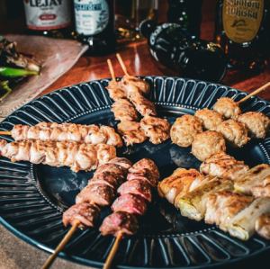 Assorted Yakitori platter: 10 skewers of 5 varieties