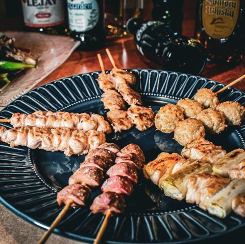 焼き鳥盛り合わせ　5種10串
