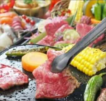 Enjoy our specialty! Lava-grilled Kurobuta pork, local chicken, and Wagyu beef♪ 8-course "Lava-Grilled Course" with 2 hours of all-you-can-drink.