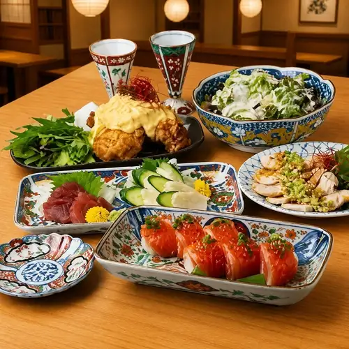 【生付き宴会】鮮魚と肉盛