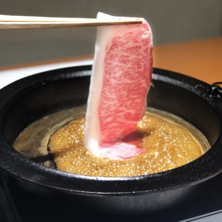 前沢牛満喫+ステーキコース「すき焼き」【個室確約】
