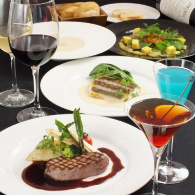 Prix Fixe Dinner Course where you can choose hors d'oeuvre and main course 3,800 yen (tax included)