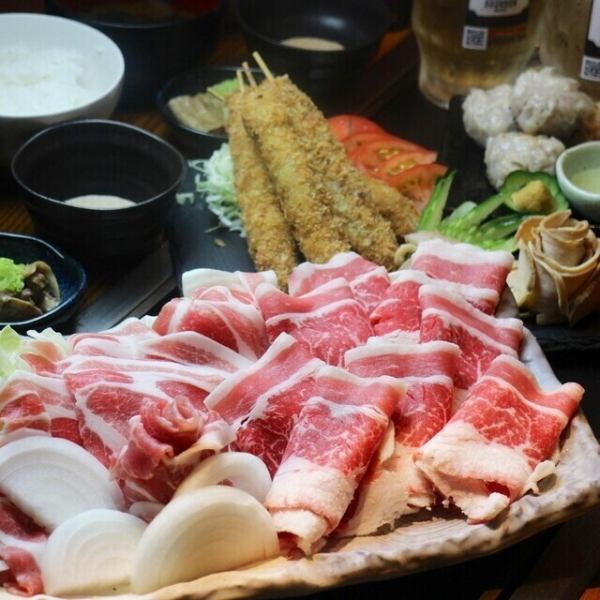 [120-minute all-you-can-eat grilled shabu-shabu and all-you-can-drink course] Includes juicy shumai and beef skewers for 3,000 yen including tax!