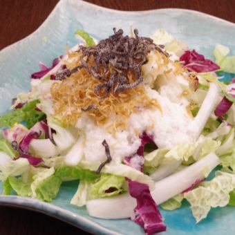 揚げじゃこと白菜のサラダ～香味白ドレッシング～