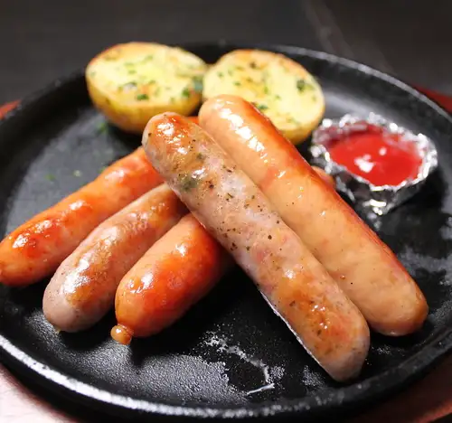Assortment of 5 types of sausages