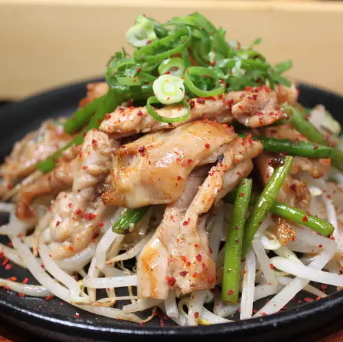 Grilled chicken offal with homemade sauce