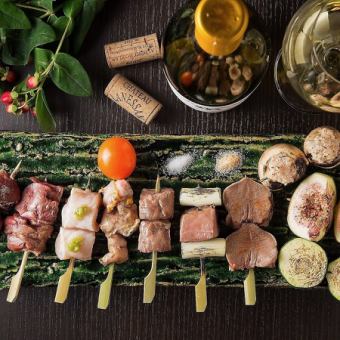 【生ビール付3時間飲み放題】日～木限定◎本格焼き鳥食べ放題全22品コース【4080円→3080円】