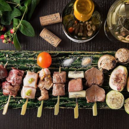 【生ビール付3時間飲み放題】日~木限定◎本格焼き鳥食べ放題全22品コース【4080円→3080円】