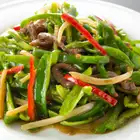牛肉とピーマン細切り炒め/鶏肉の黒酢炒め