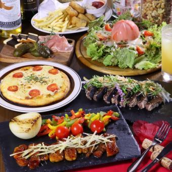 【飲み放題付】野菜と厳選豚のウイスキーソテー・スナック&ナッツ食べ放題など全9品5000円(税込)