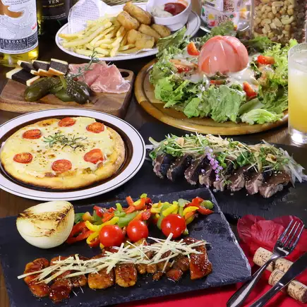 【飲み放題付】野菜と厳選豚のウイスキーソテー・スナック&ナッツ食べ放題など全9品5000円(税込)