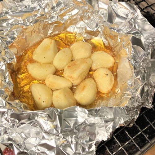 Fried garlic foil