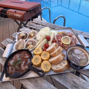 【 期間限定】完全手ぶらでOK！手軽に楽しめる地中海BBQプラン 3500円(税込)ドリンク持ち込みOK