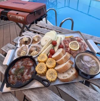 【 期間限定】完全手ぶらでOK！手軽に楽しめる地中海BBQプラン 3500円(税込)ドリンク持ち込みOK