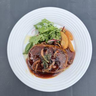 Mushroom teriyaki hamburger steak