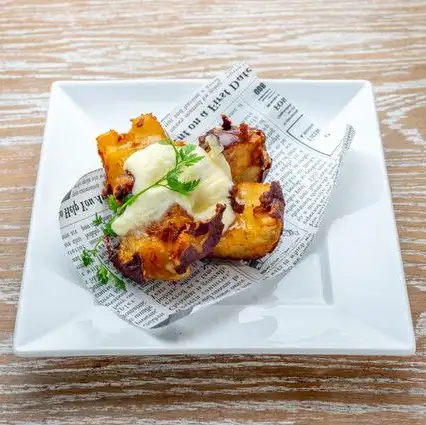 マスカルポーネとはちみつで食べる生さつまいものフリット
