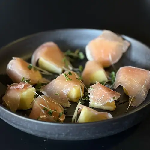 Prosciutto and apple tapas