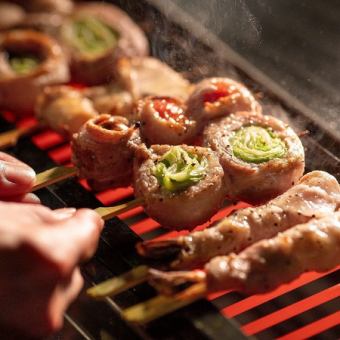 【3時間プレミアム飲放題／純米酒・鬼サワー】豪華満足コース★野菜串や特選ステーキ＜全10品＞