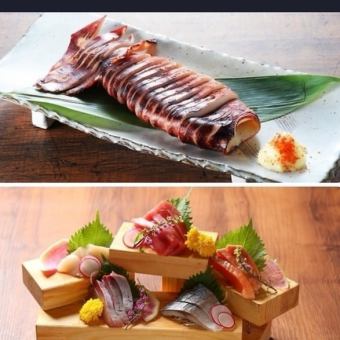 【定番コース】肉も魚も一度に楽しめる！120分生ビール付き飲み放題♪全9品5000円！
