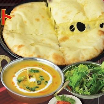 【ディナー】チーズナンセット1790円(税込)