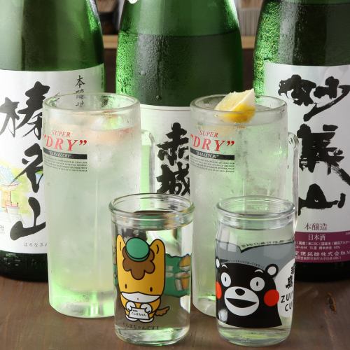 점주가 엄선한 소주 · 일본 술은 풍부하게 준비!