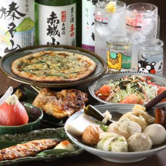 [3人起]引以為傲的關東煮×2生魚片拼盤！4,500日元（含稅）宴會套餐2小時無限暢飲！7道菜品