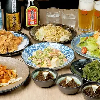 【人気】カチャーシィコース 海ぶどう、沖縄ホルモンなど 全7品 90分飲み放題付き 5280円(税込)