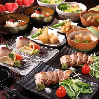 ３月～5月　歓送迎会に。セルフ飲み放題つき全８品春のコース　5,900円