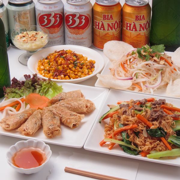 [Girls' Night Out] Enjoy healthy Vietnamese food with plenty of vegetables! Spring rolls, pho, and all-you-can-drink for 3,500 yen!