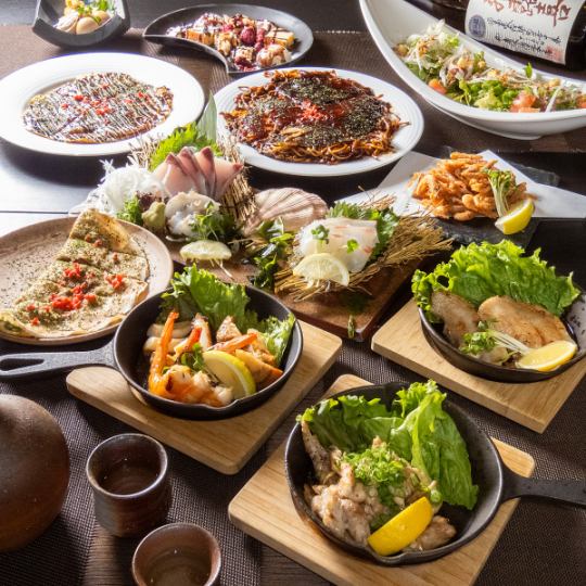 [Teppanyaki seafood course where you can enjoy 3 types of fresh sashimi, seseri & Tontoro Teppanyaki] 4,500 yen → 4,200 yen (tax included)