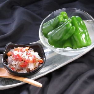 Crispy green pepper taco meat