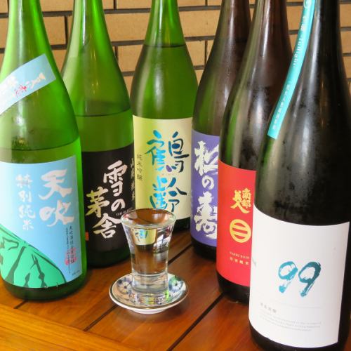 Sake selected carefully by the owner!